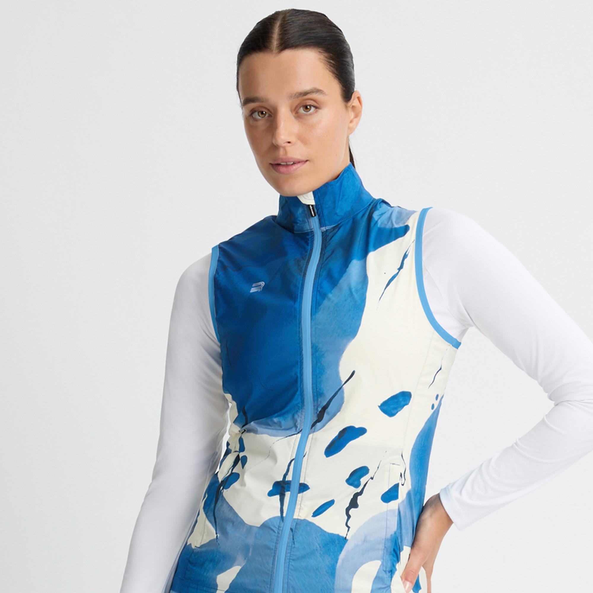 Rohnisch Packable Ultralight Ladies Golf Vest Blue Aquarelle